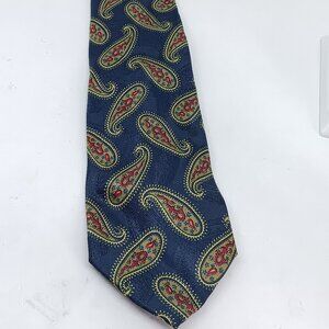 Hugo Boss Italian Silk Men's Dark Blue Paisley 3.25" Wide Neck Tie